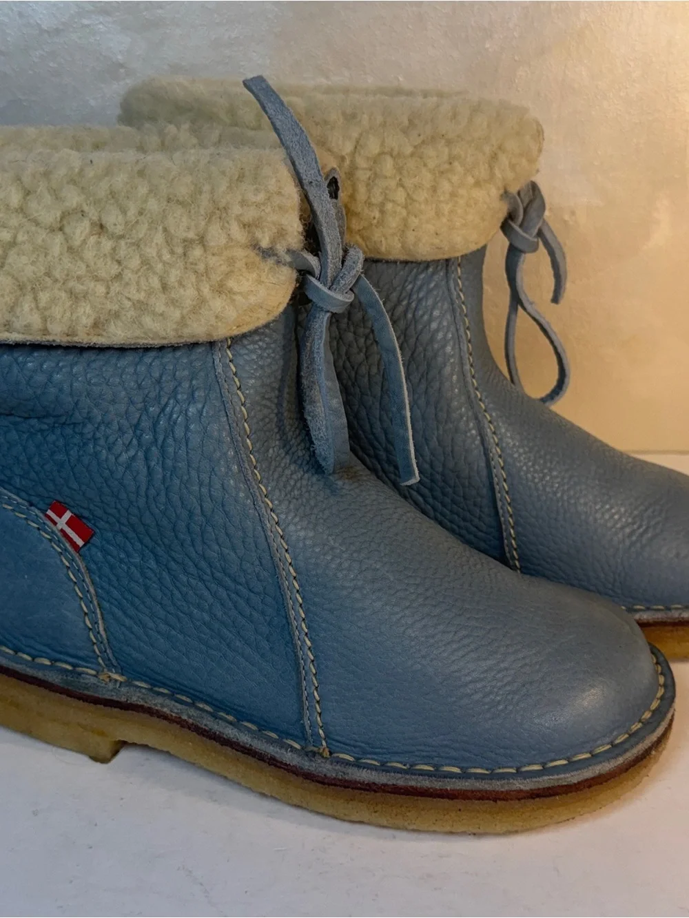 Duckfeet Århus Jeans Blue Wool-Lined Leather Boots
